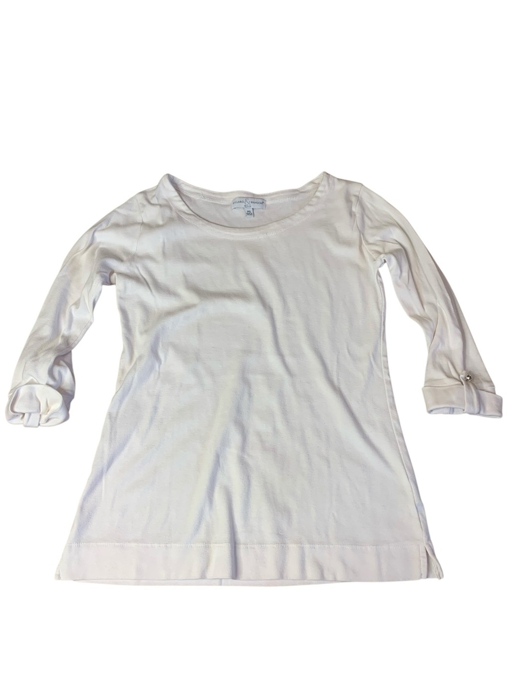 Hillard & Hanson Petite White Long Sleeve Top – Size PS